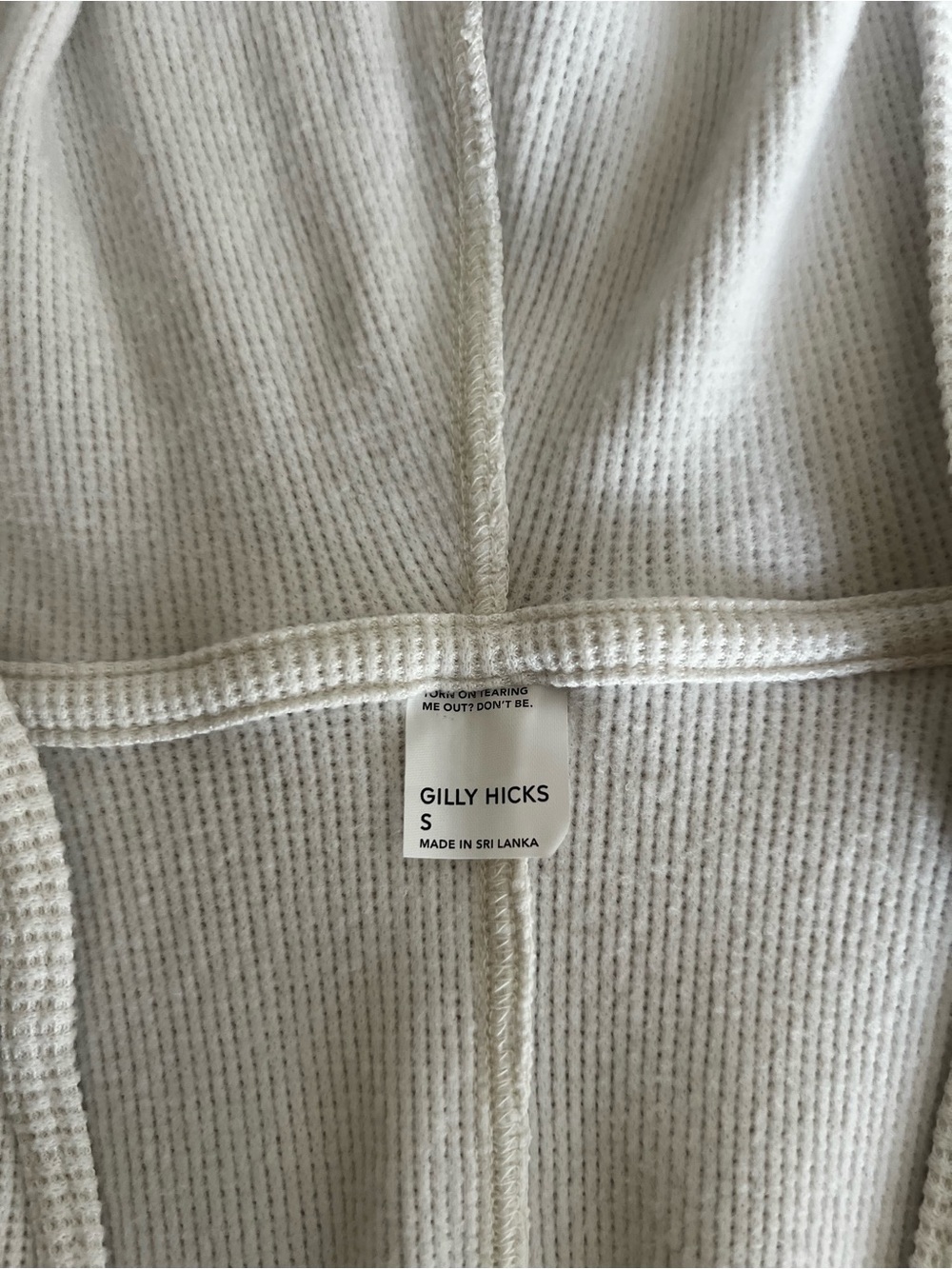 Gilly Hicks Cream waffle Wrap-Front Cropped Sweatshirt - Picture 7 of 7
